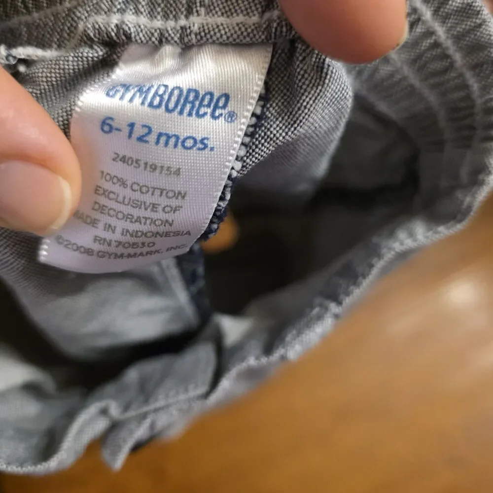 GYMBOREE Prep Fit COTTON DENIM SHORTS Blue Baby Boy Size 6-12mo